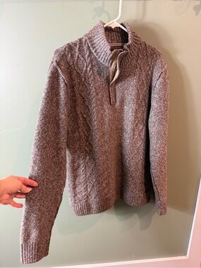 Men's Cable-Knit Quarter-Zip Sweater